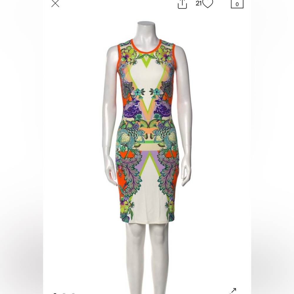 Roberto Cavalli Multicolor Floral Midi Dress
